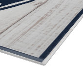 Navy & White Anchor Nautical Family Name Beach Co Schneidebrett (Ecke)