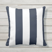Navy & White AwnStripe Außenwirbelkissen