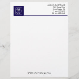 Navy White Basic Business Office letterhead Briefbogen
