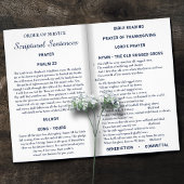 Navy & White Bi-fold Custom Photo Funeral Program Flyer