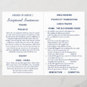Navy & White Bi-fold Custom Photo Funeral Program Flyer (Hinten)