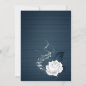 Navy & White Blume Save the Date romantisch (Rückseite)