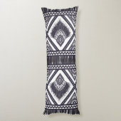 Navy White Boho Gemustert Body Throw Kissen (Rückseite (Vertikal))