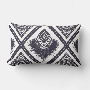 Navy White Boho Gemustert Throw Kissen