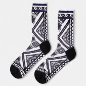 Navy White Boho Pattern Socken (Linkes Detail)