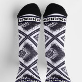 Navy White Boho Pattern Socken (Oben)