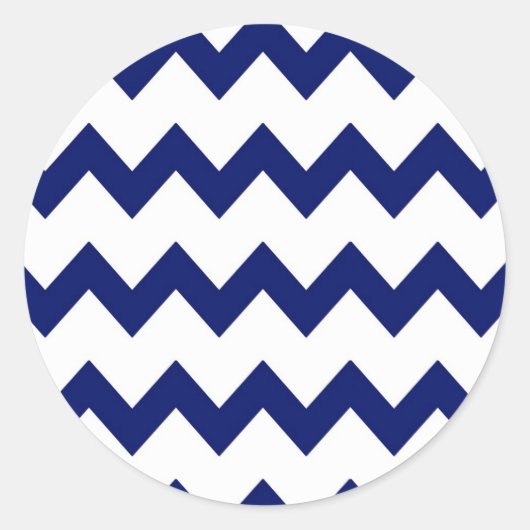Navy White Chevrons Sticker (Vorderseite)