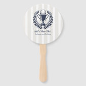 Navy, White & Cloud Dancer Preppy Golf-Programm Fächer (Vorderseite)