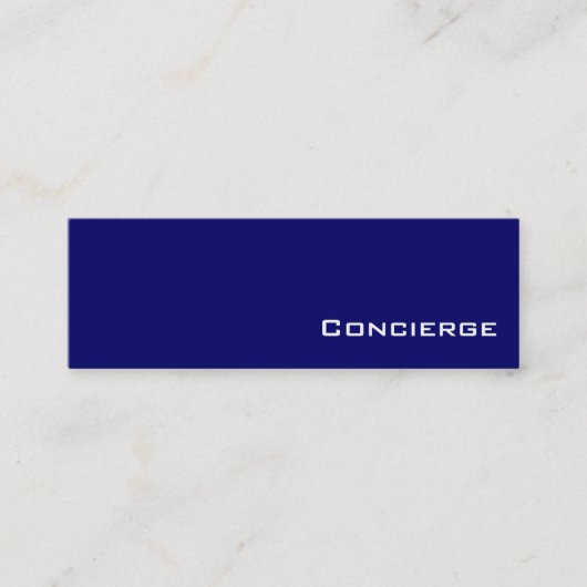 Navy White Concierge Visitenkarten Mini Visitenkarte (Vorderseite)