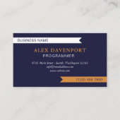 Navy White & Copper Guidon Jeglicher Beruf Visitenkarte (Vorderseite)