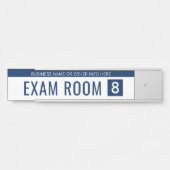Navy White Exam Room für Ärzte für Zahnärzte Türschild (Vorderseite )