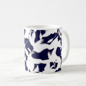 Navy & White-Farbmuster-Design aus Pflanze  Kaffeetasse (VorderseiteRechts)