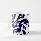 Navy & White-Farbmuster-Design aus Pflanze  Kaffeetasse (Vorderseite Links)