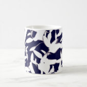 Navy & White-Farbmuster-Design aus Pflanze  Kaffeetasse (Mittel)
