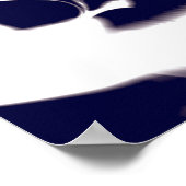 Navy & White-Farbmuster-Design aus Pflanze Poster (Ecke)