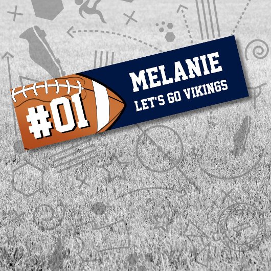 Navy White Football Team Autoaufkleber