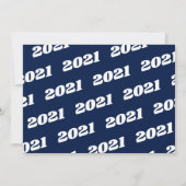 Navy White Foto Abschluss Einladung (Rückseite)