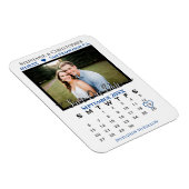 Navy & White Foto Kalender Rettete unser Datum Hoc Magnet (Rechte Seite)