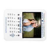Navy & White Foto Kalender Rettete unser Datum Hoc Magnet (Horizontal)