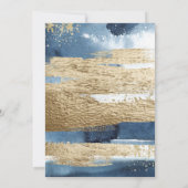 Navy White Gold Boy Baby Dusche Einladung (Rückseite)