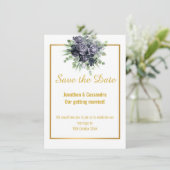 NAVY WHITE GOLD ROSE EUCALYPTUS SAVE THE DATE (Stehend Vorderseite)