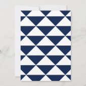 Navy White Grad Party Bold Abschluss Einladung (Rückseite)