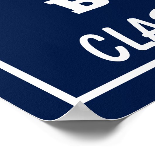 Navy White Herzlichen Glückwunsch Abschluss Poster (Ecke)