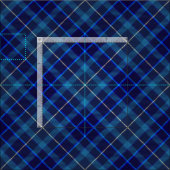 Navy White Kariert Bold Pattern Tartan Retro Grung Stoff (Kachel)