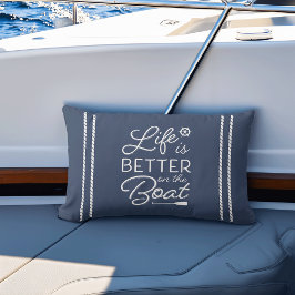 Navy & White Life ist besser auf dem Boot Kissen Für Draußen