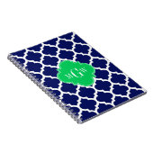 Navy White Marokkaner #5 Emerald 3 Initial Monogra Notizblock (Rechte Seite)