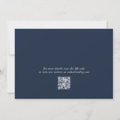 Navy White Minimal Classic QR Code Save the Date Einladung (Rückseite)