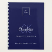 Navy-White-Monogram-Firmenlogo Planer (Vorderseite)