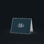 Navy & White Monogram gefaltetDankeschön-Karte Dankeskarte<br><div class="desc">Navy blauer Hintergrund mit weißen mit Monogramm Initialen gefaltet Dankeschön Karte (weiß innen) Großartig für Business Korrespondenz.</div>