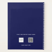 Navy-White-Monogramm-Name 2023 Planer (Rückseite)