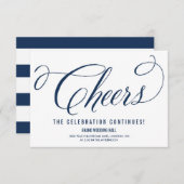 Navy & White Mr. & Mrs. Elegant Script Empfang Begleitkarte (Vorne/Hinten)