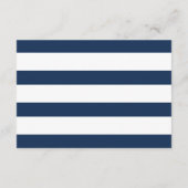 Navy & White Mr. & Mrs. Elegant Script Empfang Begleitkarte (Rückseite)