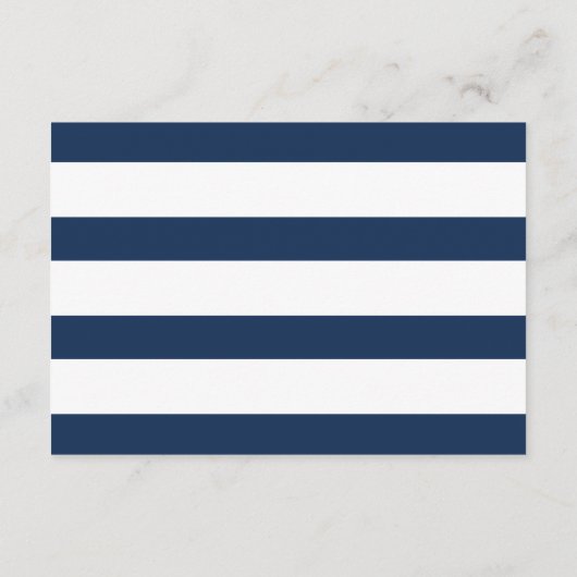 Navy & White Mr. & Mrs. Elegant Script Empfang Begleitkarte (Rückseite)