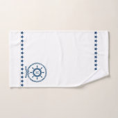 Navy White Nautical Boat Wheel Knot Monogram Badhandtuch Set (Handtuch)