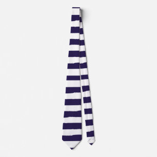 Navy White Nautical Simple Striping Krawatte