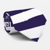 Navy White Nautical Simple Striping Krawatte (Gerollt)