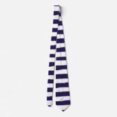 Navy White Nautical Simple Striping Krawatte (Rückseite)