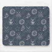 Navy White Owls Mousepad (Vorne)