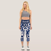 Navy White Pattern High Waisted Capris (Vorderseite)