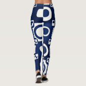 Navy White Pattern Leggings (Rückseite)