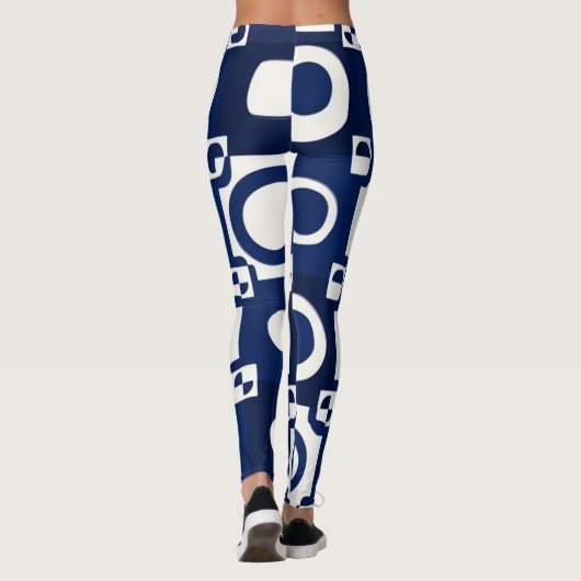 Navy White Pattern Leggings (Rückseite)
