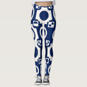 Navy White Pattern Leggings (Vorderseite)