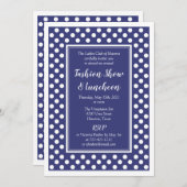 Navy White Polka Dot Corporate Business Party Einladung (Vorne/Hinten)