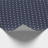 Navy White Polka Dots Geschenkpapier (Ecke)