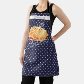 Navy White Polka Dots Live Liebe Bake Personalisie Schürze (InSitu)