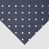 Navy White Polka Dots Seidenpapier (Detail)